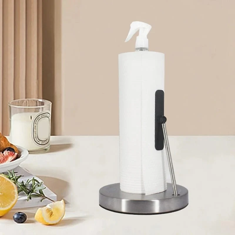 2 in 1 paper Stainless Steel Kitchen Paper Towel Holder - Image 2