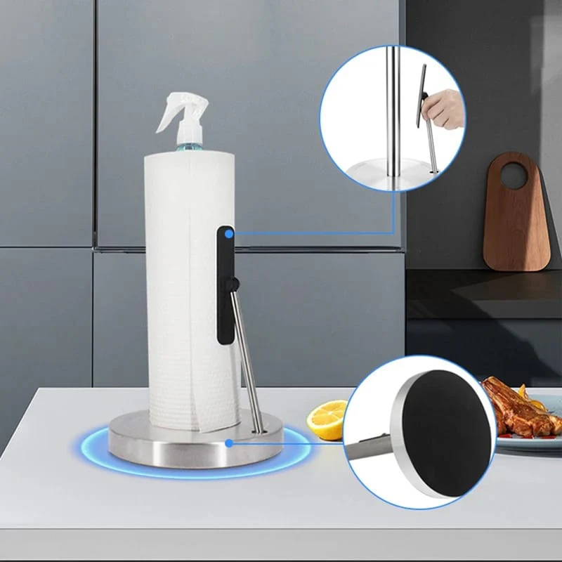 2 in 1 paper Stainless Steel Kitchen Paper Towel Holder - Image 3