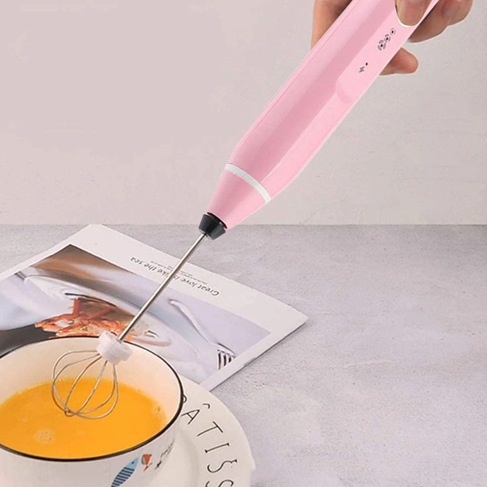 2 in1 Electric Milk Frother, Rechargeable hand-Held Electric Milk Frother - Image 3