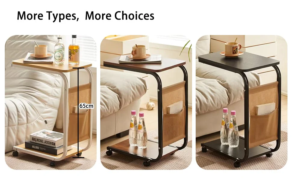 2 layer trolley side table with matching insert pocket - Image 4