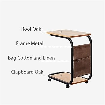 2 layer trolley side table with matching insert pocket - Image 6