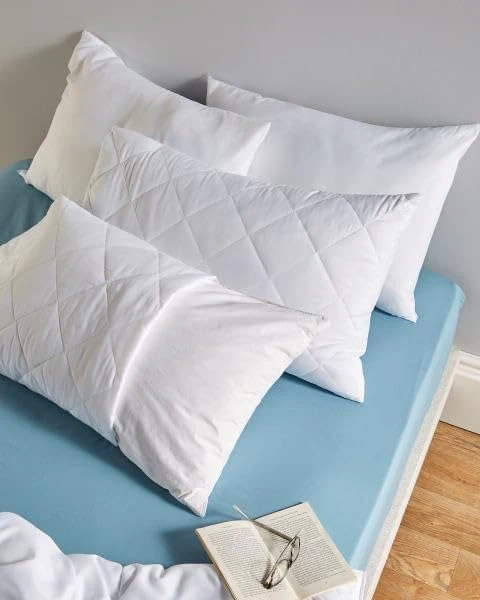 2 Pack Pillow Protectors Quilted Zipped Breathable 100% Cotton Hotel Quality 50 x 75cm - Image 5