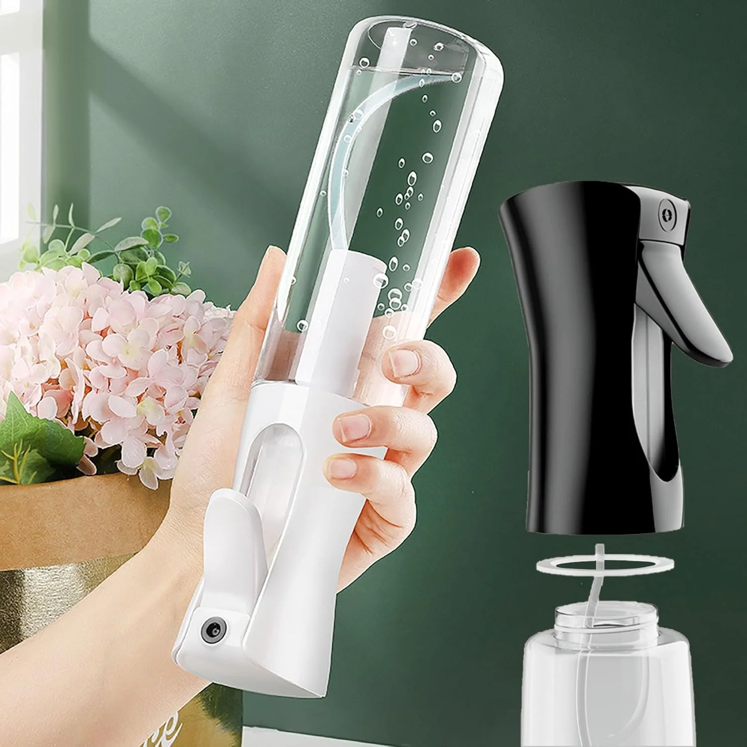 200ml Oil & Water Spray Bottle, Hair Spray Bottle & Misting Bottle, Kitchen Oil Sprayer, Plant Mister & Hair Mist Bottle for Cooking, Hair Care & Cleaning - Image 2