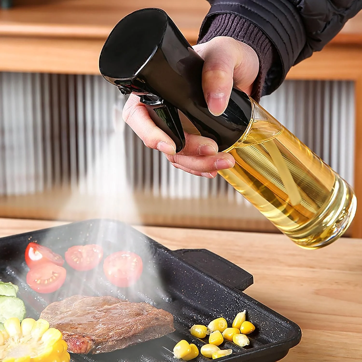 200ml Oil & Water Spray Bottle, Hair Spray Bottle & Misting Bottle, Kitchen Oil Sprayer, Plant Mister & Hair Mist Bottle for Cooking, Hair Care & Cleaning - Image 3