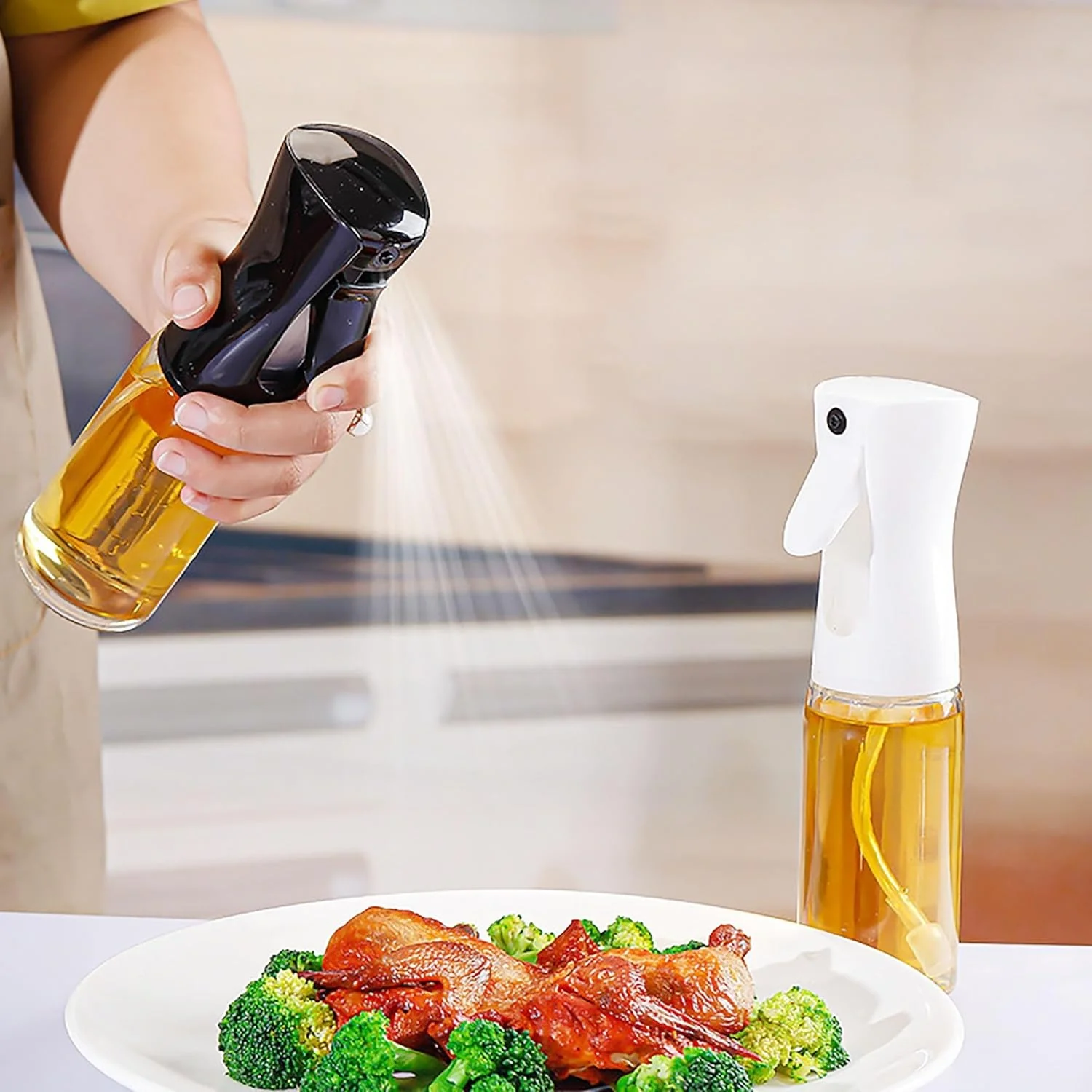200ml Oil & Water Spray Bottle, Hair Spray Bottle & Misting Bottle, Kitchen Oil Sprayer, Plant Mister & Hair Mist Bottle for Cooking, Hair Care & Cleaning - Image 5