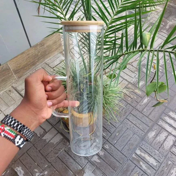 2 Pcs Glass Spaghetti Jar with Bamboo lid and Handle - Image 7