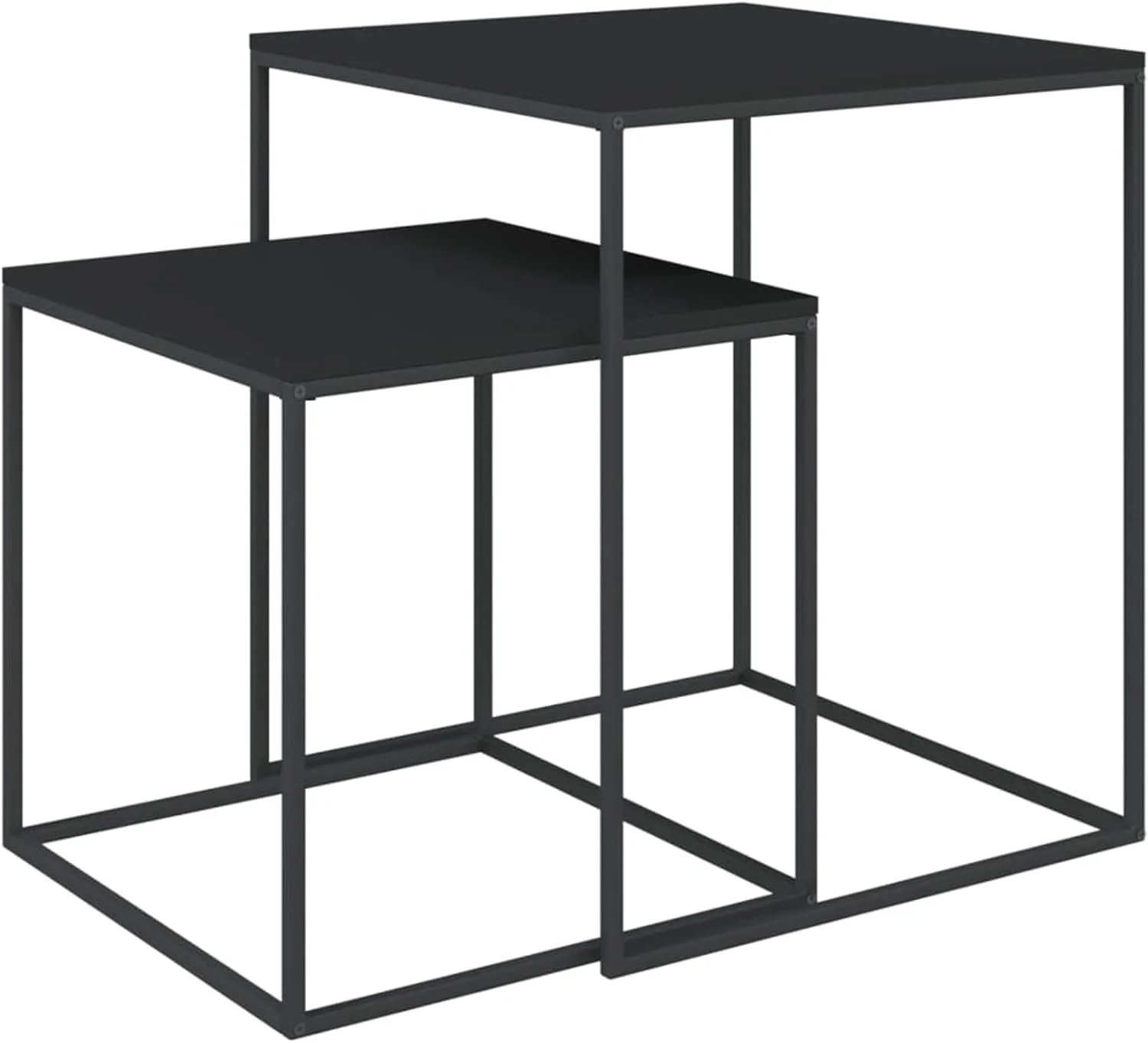Metallic Side, Bedside, Coffee & End Table – Square with Shelf - Image 7