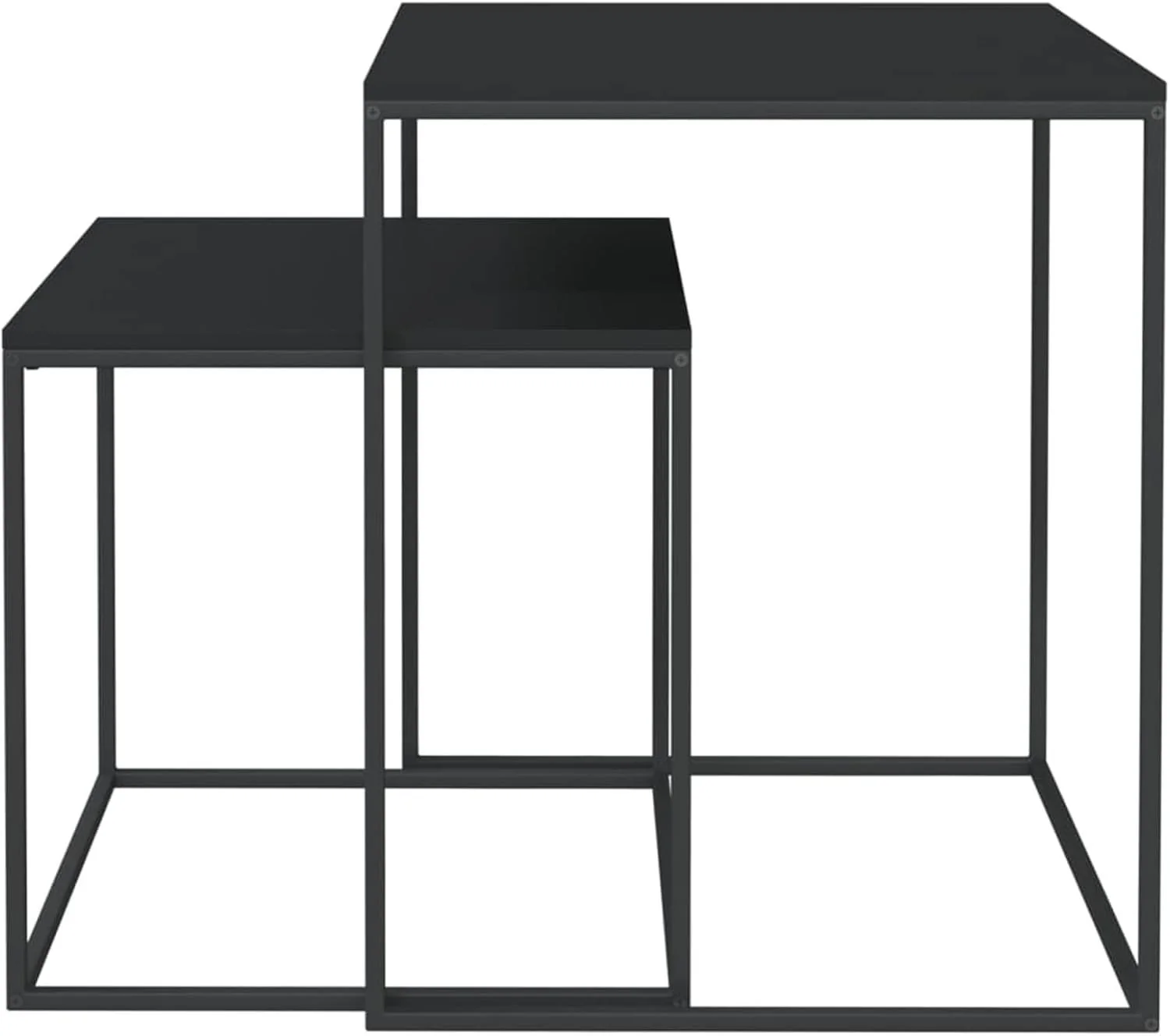 Metallic Side, Bedside, Coffee & End Table – Square with Shelf - Image 5