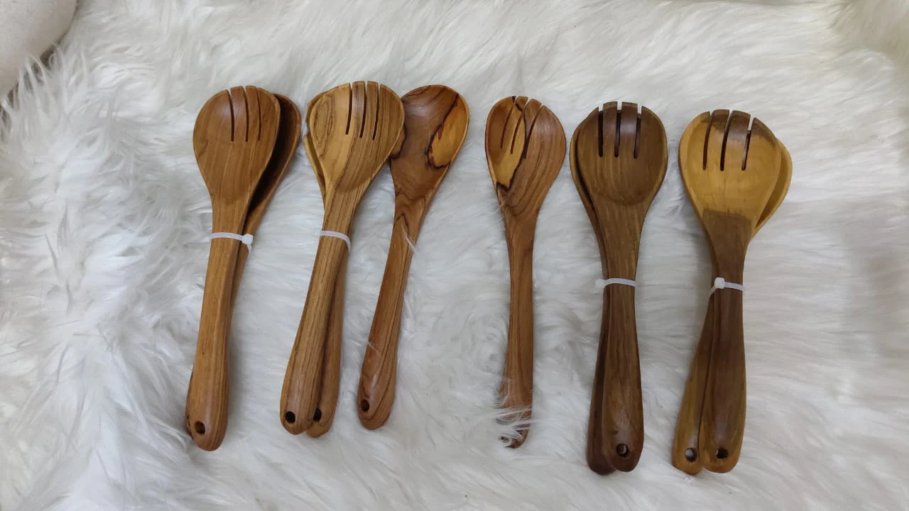 2-Piece Mahogany Wood Kitchen Utensil Set | Premium & Eco-Friendly - Image 2