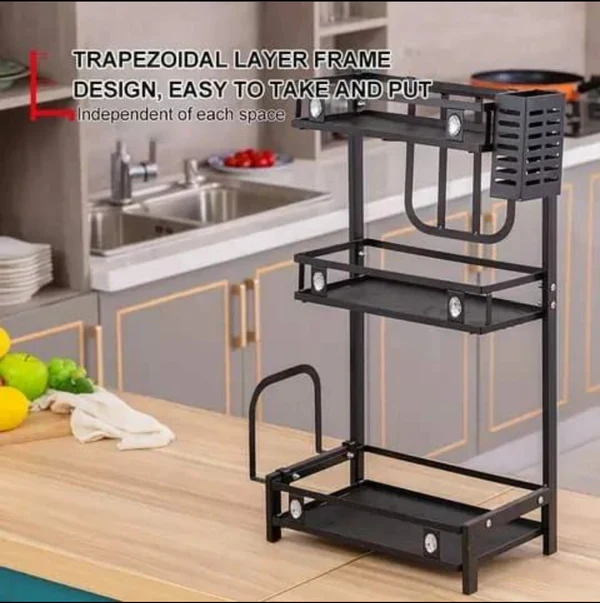 3 Tier Multi Functional Spice Storage Rack - Image 4