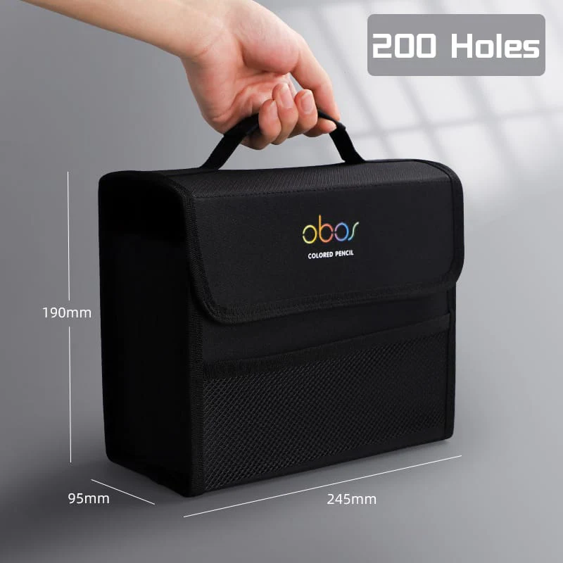 200 slots colored lead pencils storage bag - Image 2