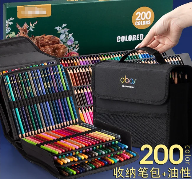 200 slots colored lead pencils storage bag - Image 5