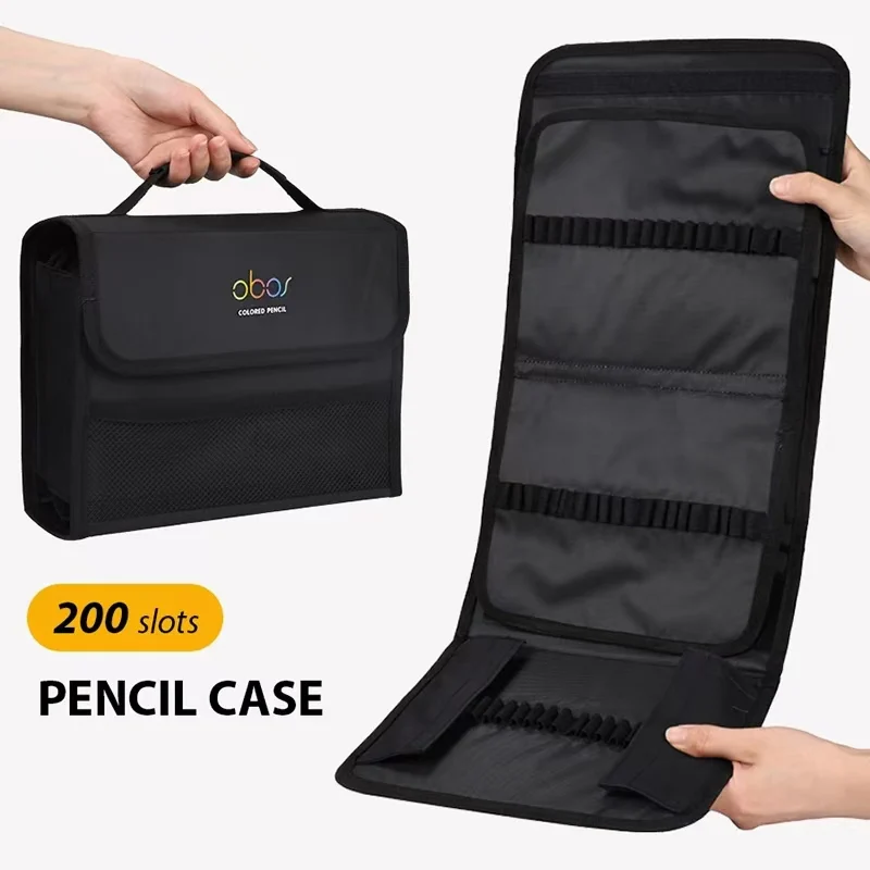 200 slots colored lead pencils storage bag - Image 2
