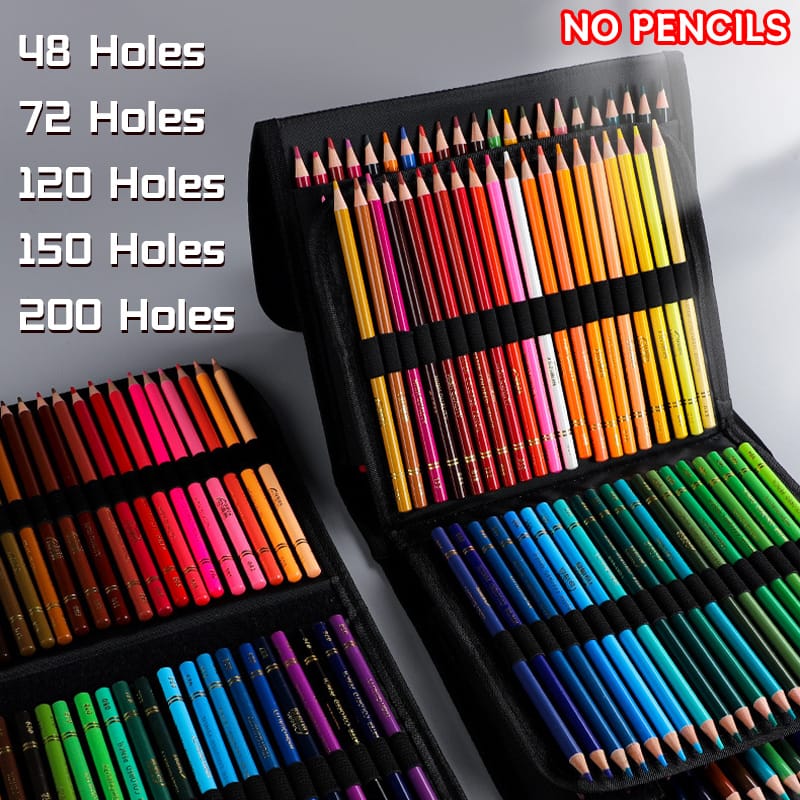 200 slots colored lead pencils storage bag - Image 3