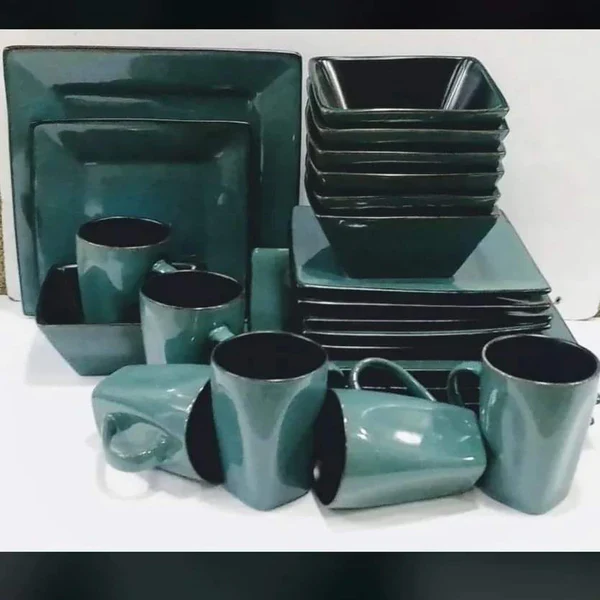 24pcs Ceramic Dinner Set – Plates, Bowls & Cups - Image 9