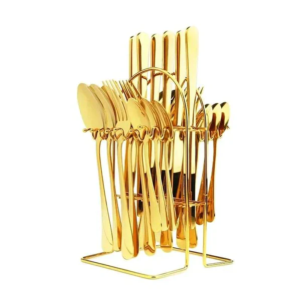 24pcs Cutlery Set Gold - Image 3