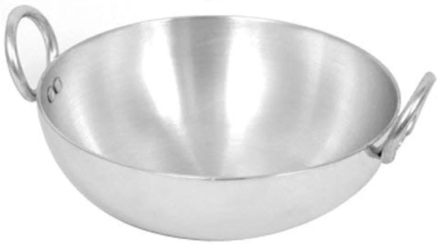 28cm Aluminum Karai for Deep Fry , Premium, Silver Daily Use - Image 2