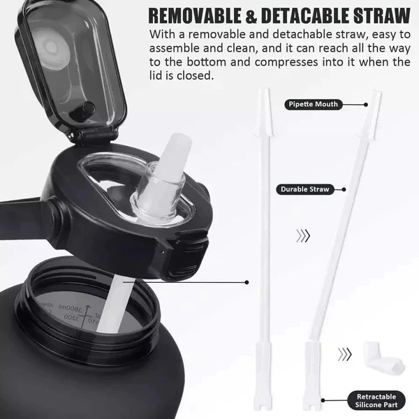 2L Motivational Water Bottle with Cover/ Sleeve with Portable Strap - Image 3