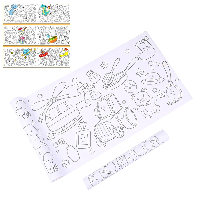 2m Children Drawing Roll DIY Sticky Color Filling Paper Coloring Paper for Kids - Image 4