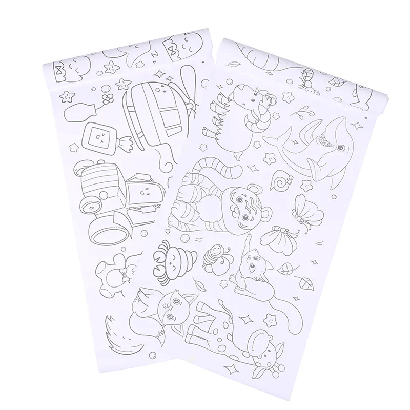 2m Children Drawing Roll DIY Sticky Color Filling Paper Coloring Paper for Kids - Image 6