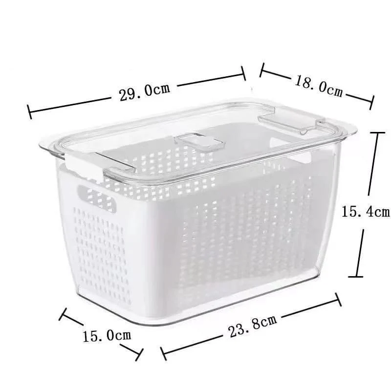 2pc set Double Layer Refrigerator Fridge Pantry Storage Box - Image 4