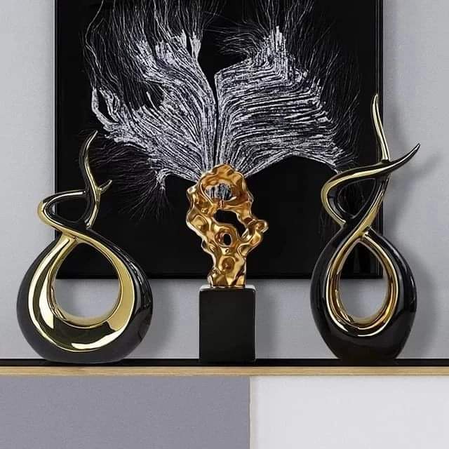Modern Abstract Art Ceramic Statue, Home Ornament Artistic home decoration Modern Abstract Art Ceramic Statue, Home Ornament 2Pcs - Image 4