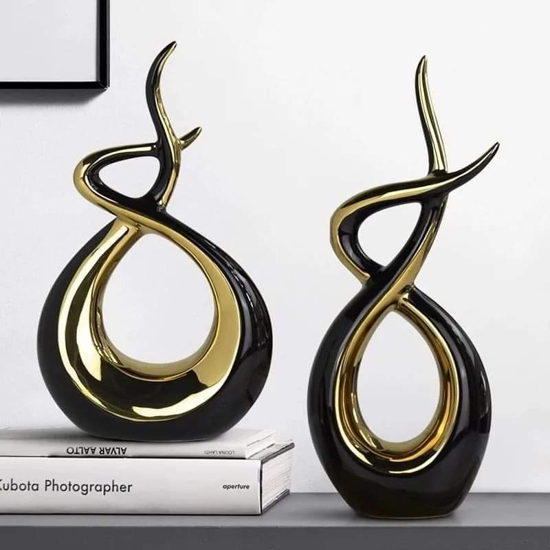 Modern Abstract Art Ceramic Statue, Home Ornament Artistic home decoration Modern Abstract Art Ceramic Statue, Home Ornament 2Pcs - Image 5