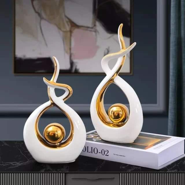 Modern Abstract Art Ceramic Statue, Home Ornament Artistic home decoration Modern Abstract Art Ceramic Statue, Home Ornament 2Pcs - Image 6