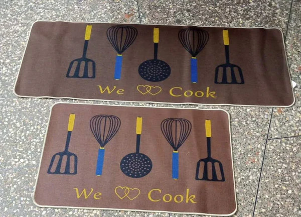 2pcs Exquisite Rubber Bottom Kitchen Mats - Image 3