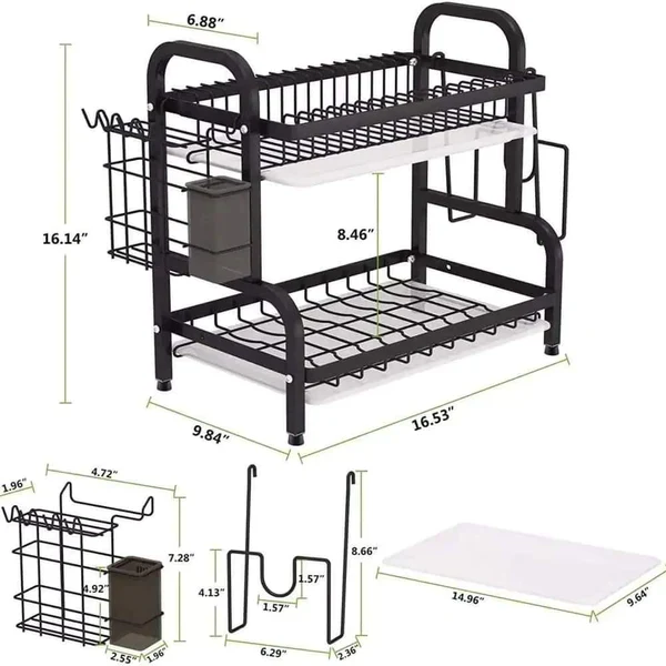 2Tier Dish Rack with cutlery Holder - Image 3