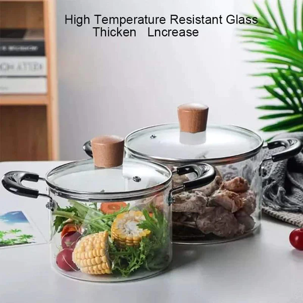 3.5 Litres Heavy duty glass cooking pot - Image 2