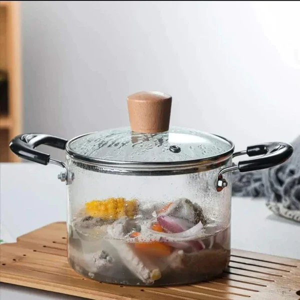 3.5 Litres Heavy duty glass cooking pot - Image 6