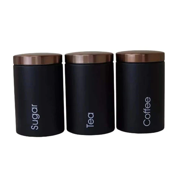 3-in-1 Alloy Canister Set for Tea, Coffee & Sugar Airtight Metal Kitchen Jars Stylish Pantry Organizers for Home, Office & Gifting in Kenya - Image 3