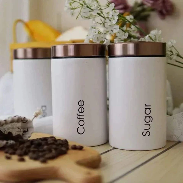 3-in-1 Alloy Canister Set for Tea, Coffee & Sugar Airtight Metal Kitchen Jars Stylish Pantry Organizers for Home, Office & Gifting in Kenya - Image 8
