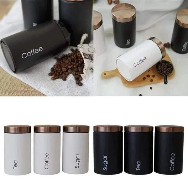3-in-1 Alloy Canister Set for Tea, Coffee & Sugar Airtight Metal Kitchen Jars Stylish Pantry Organizers for Home, Office & Gifting in Kenya - Image 9