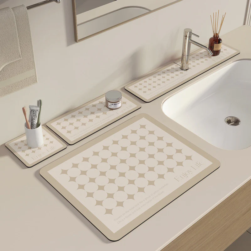 3 in 1 Anti-Splash sink diatom sink drying mat Set. - Image 2