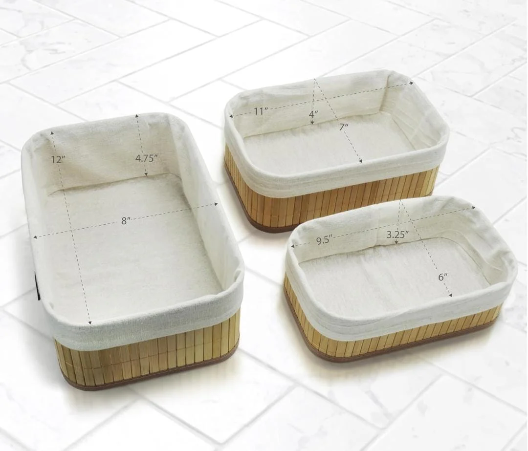3 in 1 hand wooven wooden storage baskets - Image 2