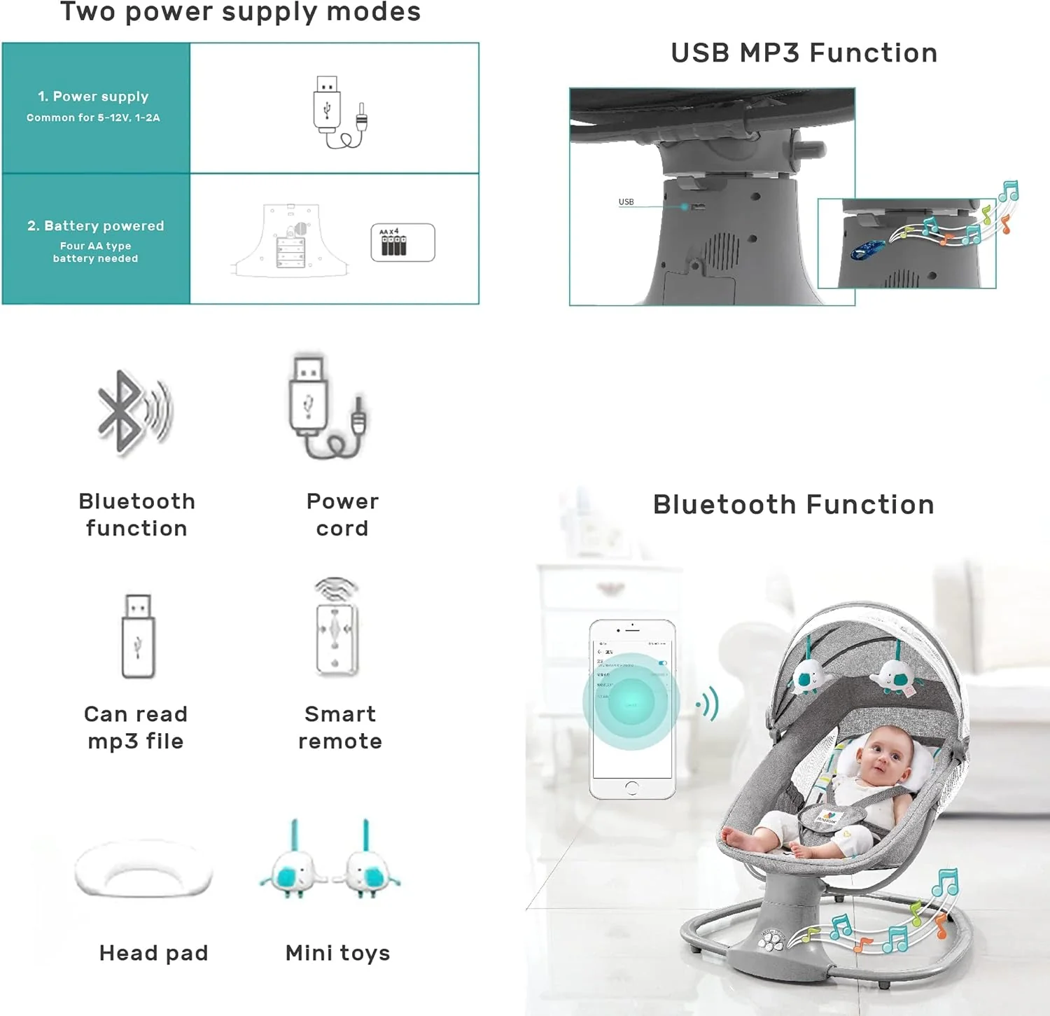 3 in 1 Mastela Deluxe Remote Control Bassinet Electric - Image 11