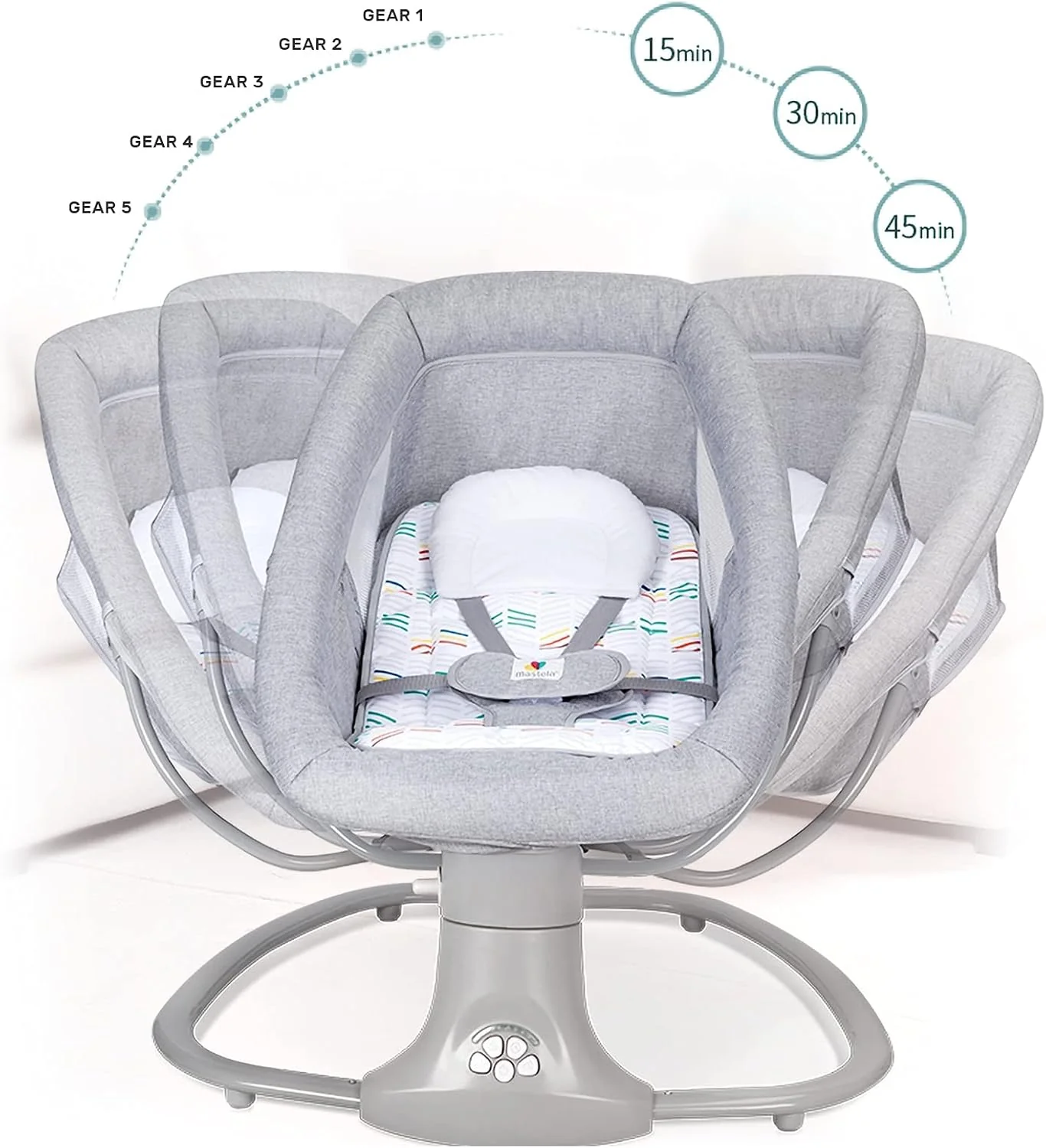 3 in 1 Mastela Deluxe Remote Control Bassinet Electric - Image 12