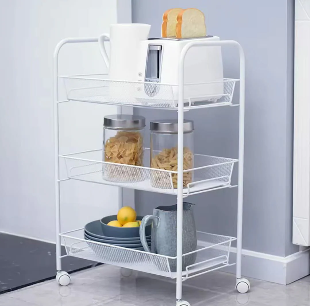 3 layer Multifunctional mesh design storage trolley - Image 2