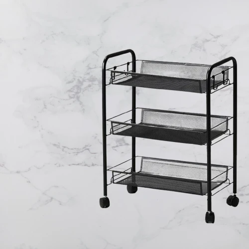3 layer Multifunctional mesh design storage trolley - Image 3