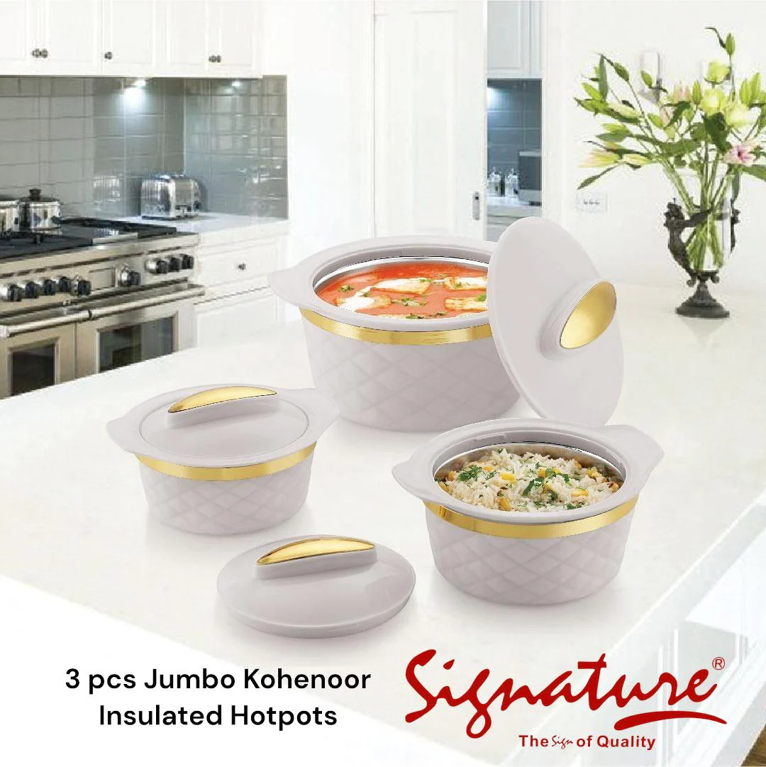 3 pcs Kohenoor Jumbo Insulated Hotpots - Image 4