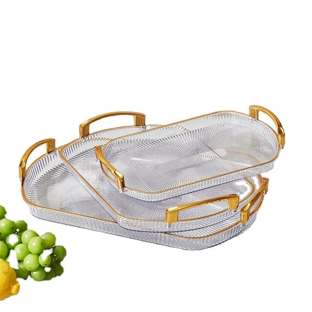 3 Pcs Nordic Luxury Acrylic Snack Fruits Tray - Image 2