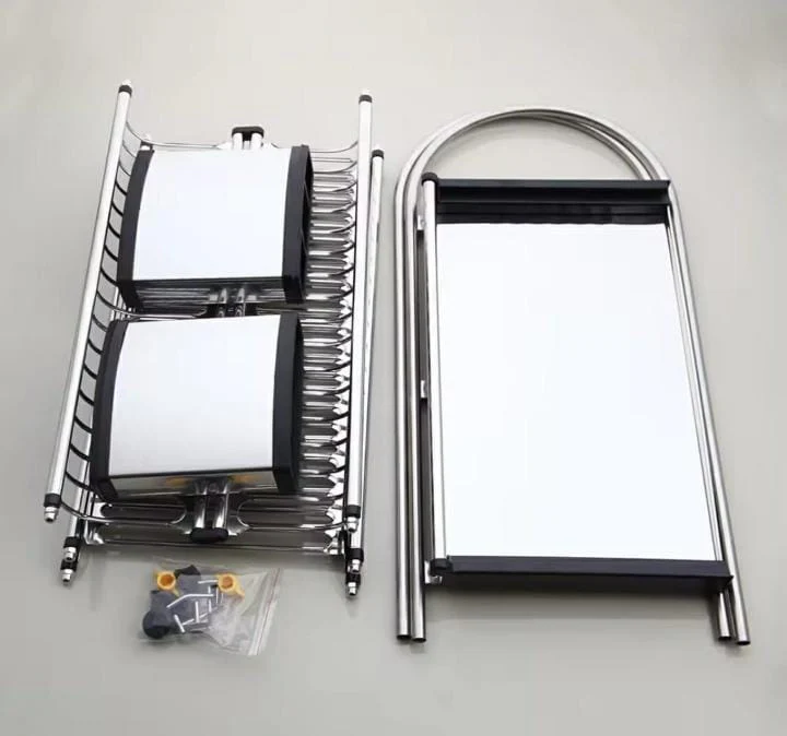 3-Tier Aluminium Kitchen Dish Drying Rack  Large Capacity Plate & Utensil Organizer - Image 3