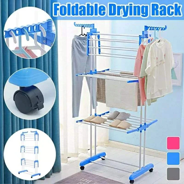 3 tier collapsible outdoor clothes Drying rack - Image 3