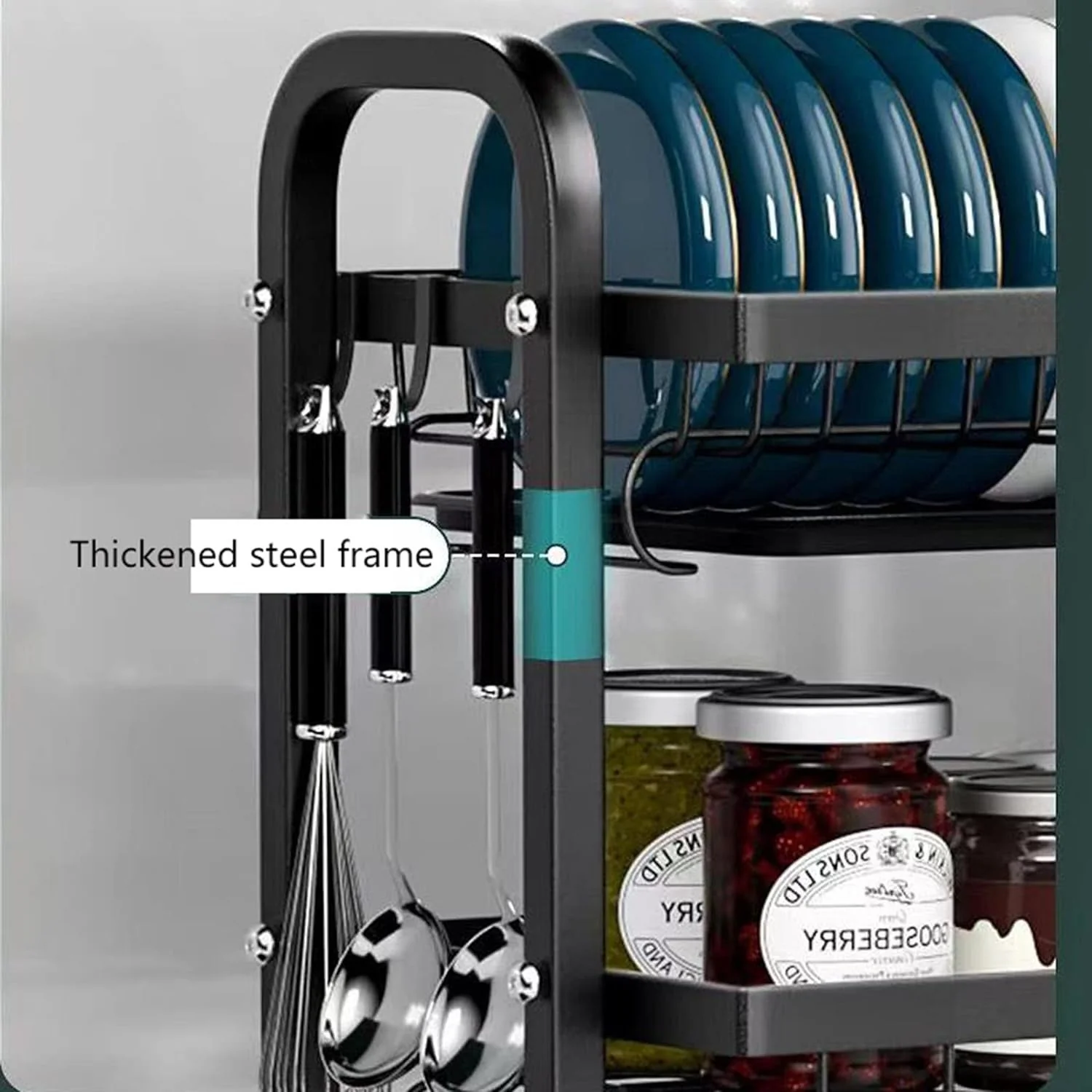 3 Tier Dish Racks for Kitchen Counter, Dish Drainer Rack Stainless Steel - Image 3