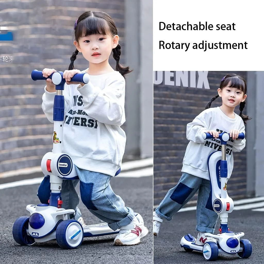 3 Wheeled Scooter for Kids, 2-in-1 Sit Stand Child Toy Kick Scooters - Image 3