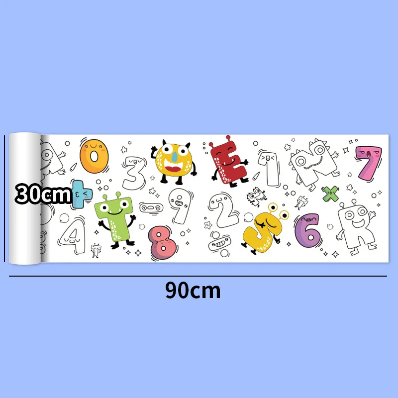 30*200cm Early Educational Kids Drawing Roll DIY Sticky Color Filling Paper Scroll - Image 13