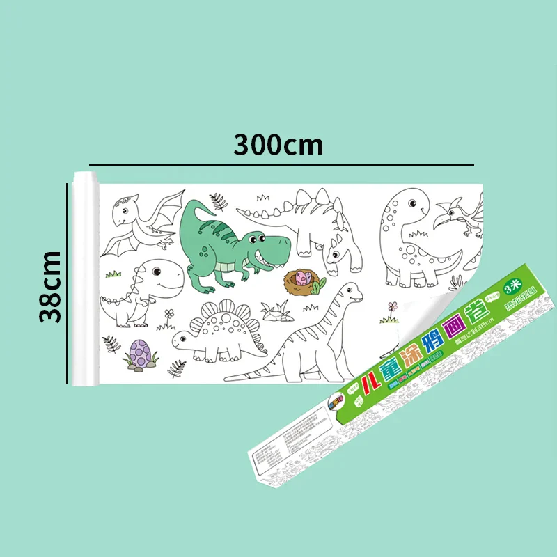 30*200cm Early Educational Kids Drawing Roll DIY Sticky Color Filling Paper Scroll - Image 14