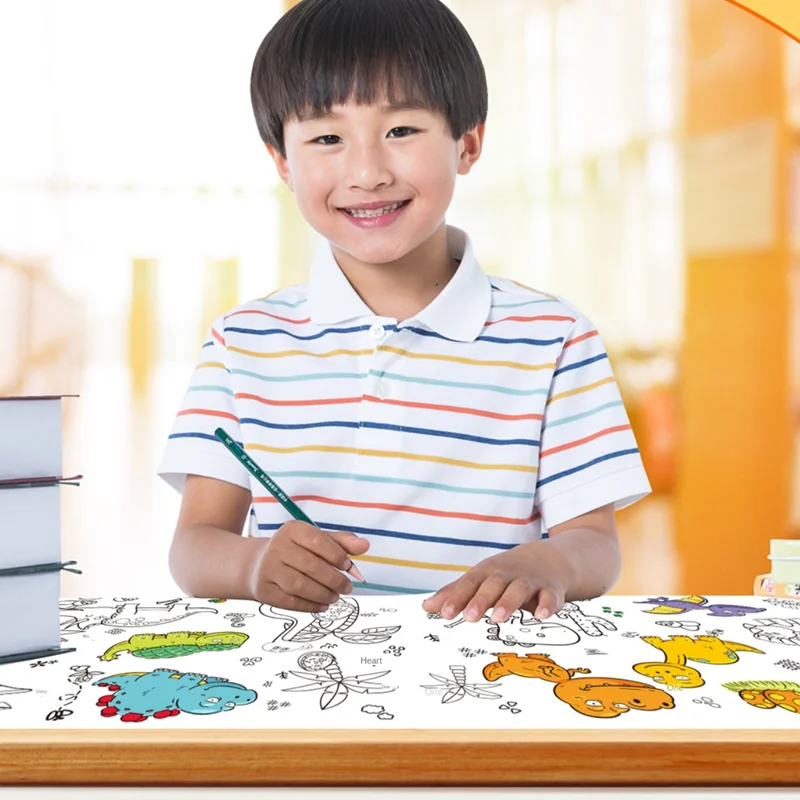 30*200cm Early Educational Kids Drawing Roll DIY Sticky Color Filling Paper Scroll - Image 3